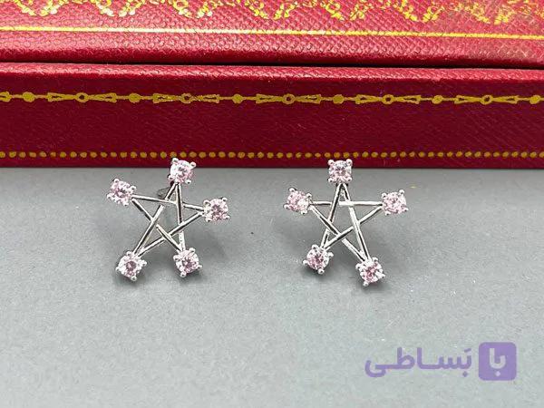 گوشواره طرح ستاره نگین دار — تصویر 1