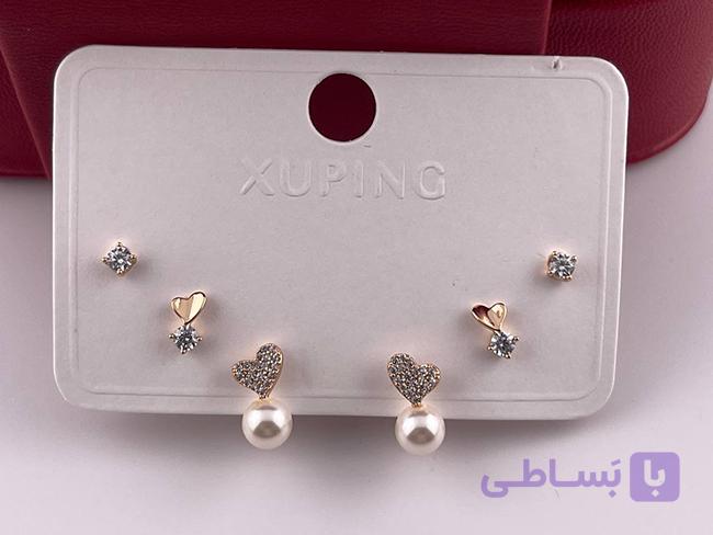 پک گوشواره نگین و مروارید — تصویر 1
