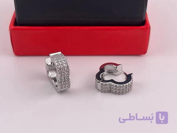 گوشواره ظریف ونکلیف نقره ای ظریف — تصویر 1