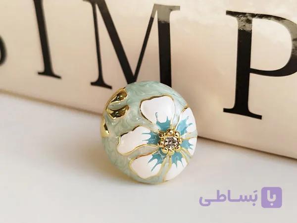 انگشتر میناکاری زنانه طرح گل کد 10395 — تصویر 1