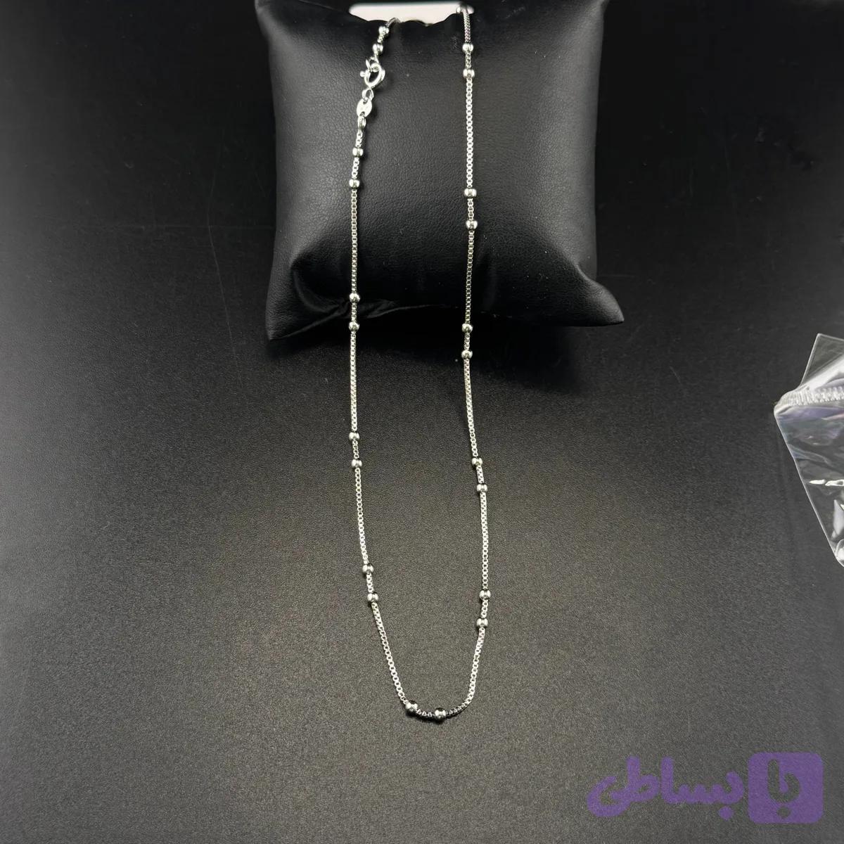 گردنبند زنجیری توپی ژوپینگ نقره ای — تصویر 1