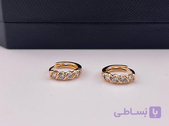 گوشواره حلقه‌ای نگین‌دار ژوپینگ مدل لونا — تصویر 1