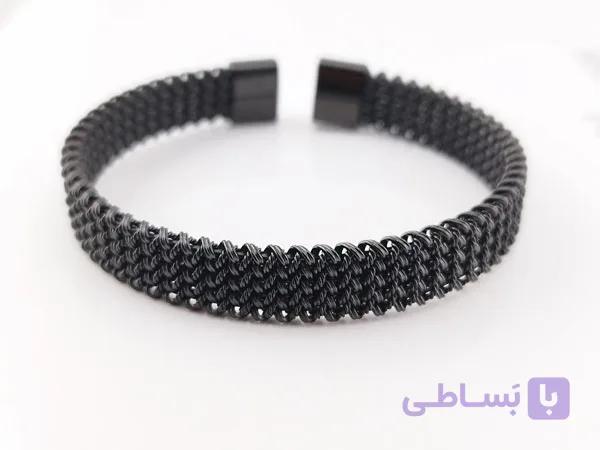 دستبند مشکی حصیری رادو استیل — تصویر 1