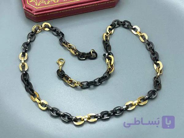گردنبند ورساچه مشکی طلایی — تصویر 1
