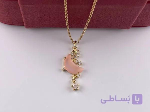گردنبند ماه و ستاره نگین دار — تصویر 1
