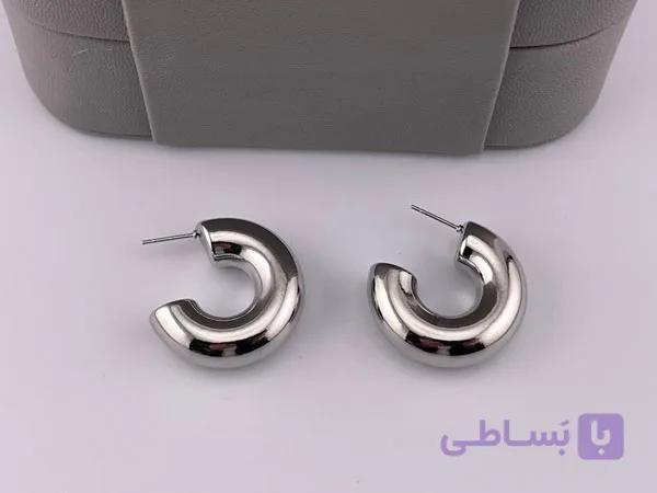 خرید گوشواره مینیمال نقره ای — تصویر 1