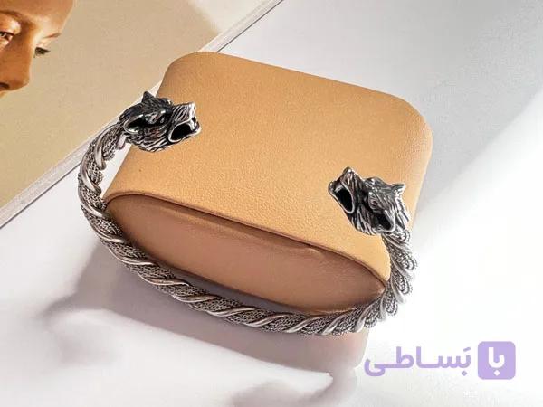 بنگل مردانه خفن طرح بافت دو سر گرگ — تصویر 1