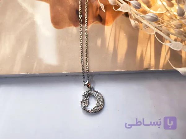 گردنبند ماه و ستاره دخترانه کد 10451 — تصویر 1