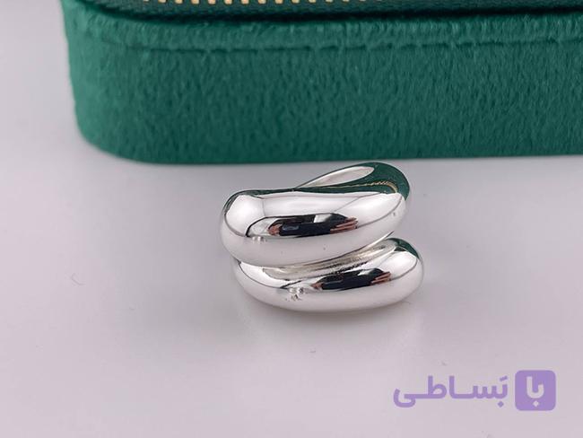 انگشتر آبکاری نقره ماری طرح 3 — تصویر 1