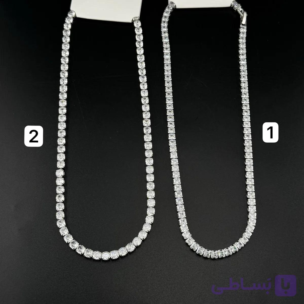 گردنبند تنیسی جواهری کلاسیک — تصویر 1