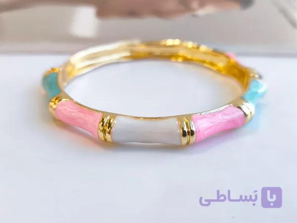 دستبند میناکاری دخترانه استیل کد 10368 — تصویر 1