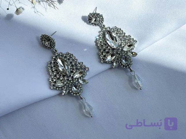 گووشاره مجلسی با کریستال های سفید کد GO199 — تصویر 1