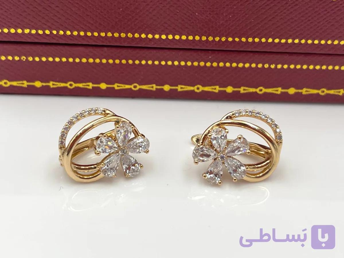 گوشواره پکی ژوپینگ طرح گل — تصویر 1