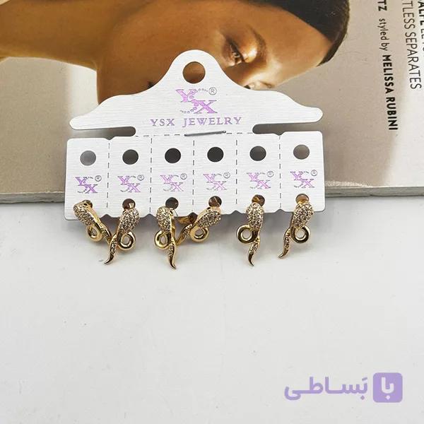 گوشواره طرح مار نگینی — تصویر 1