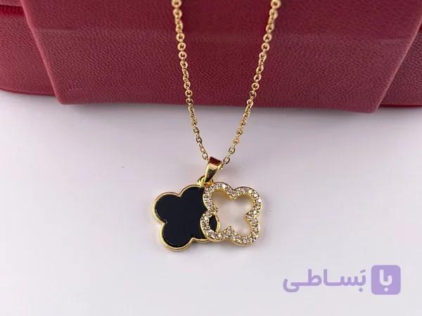 گردنبند ونکلیف مشکی طلایی — تصویر 1