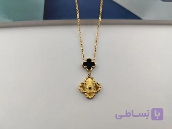 گردنبند ونکلیف آویز طلایی و مشکی — تصویر 1