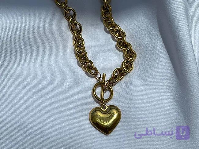 گردنبند قلبی استیل شیک — تصویر 1