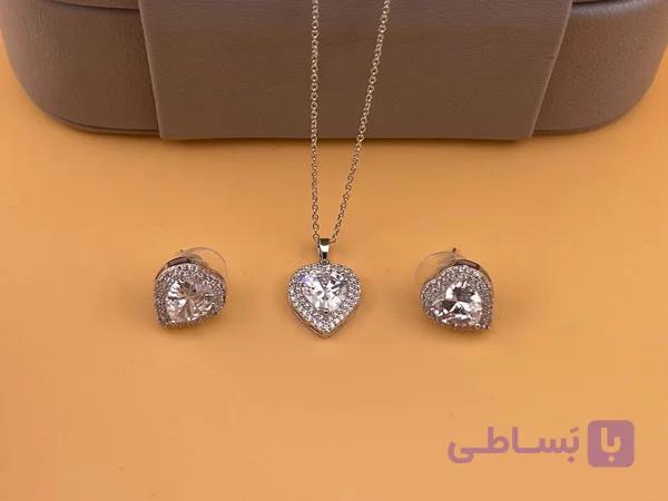 نیم ست قلب نگینی — تصویر 1