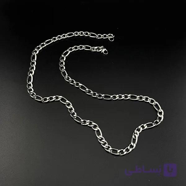 گردنبند استیل مدل فیگارو شش میل — تصویر 1