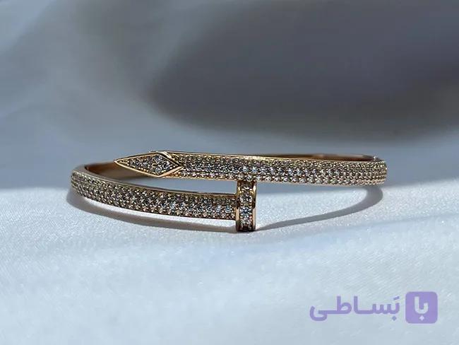 دستبند طرح میخ فول نگین کاری ژوپینگ — تصویر 1