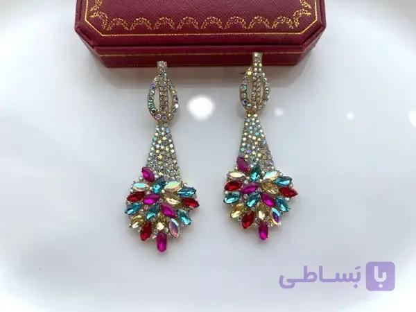 گوشواره نگینی سواروسکی — تصویر 1