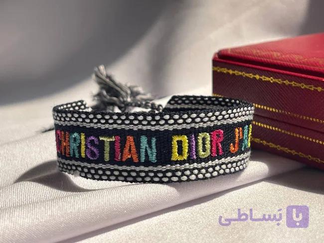 دستبند دیور مشکی با نوشته هفت رنگ کد Dr13 — تصویر 1