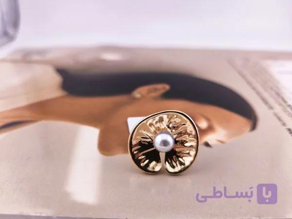 انگشتر مرواریدی استیل دخترانه کد 11064 — تصویر 1