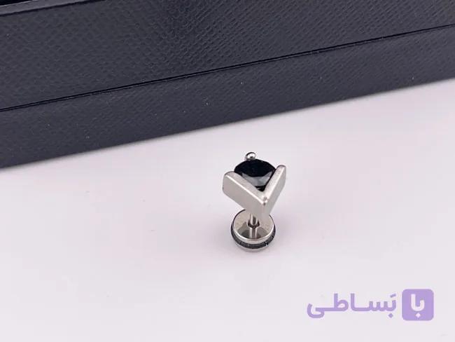 پیرسینگ گوش تک نگین مشکی — تصویر 1