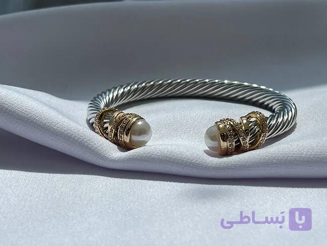 دستبند النگویی مروارید کاری — تصویر 1