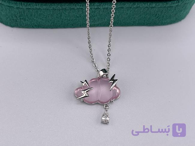 گردنبند ترندی طرح ابر صورتی — تصویر 1
