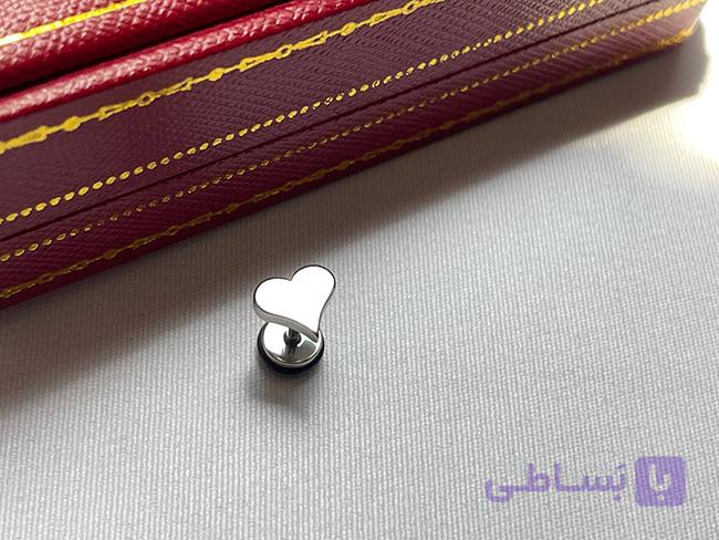 پیرسینگ گوش طرح قلب نقره ای — تصویر 1