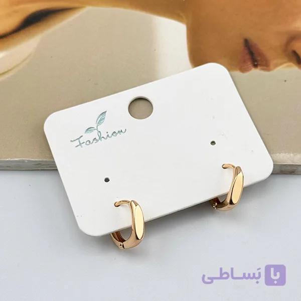 گوشواره حلقه‌ای موج‌دار نقره‌ای ژوپینگ — تصویر 1