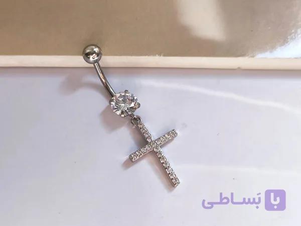 پیرسینگ ناف صلیب طرح آویزی — تصویر 1