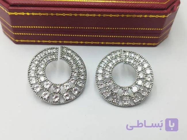 گوشواره مجلسی گرد فوق لوکس کد go169 — تصویر 1