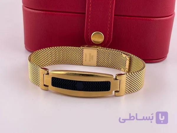 دستبند حصیری مردانه مشکی مون بلان — تصویر 1