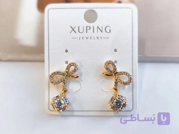 گوشواره بی نهایت آویز نگینی کد 10799 — تصویر 1