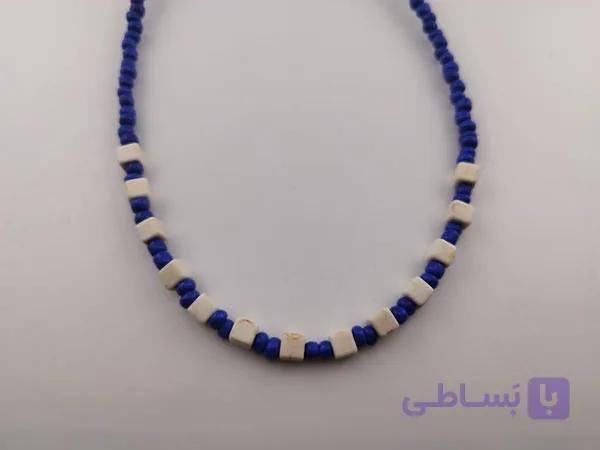 گردنبند آبی مهره ای تابستانی — تصویر 1