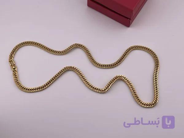 گردنبند کارتیر شیک طلایی چهار میل — تصویر 1