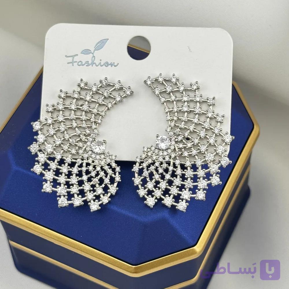 گوشواره مجلسی کریستالی لوکس — تصویر 1