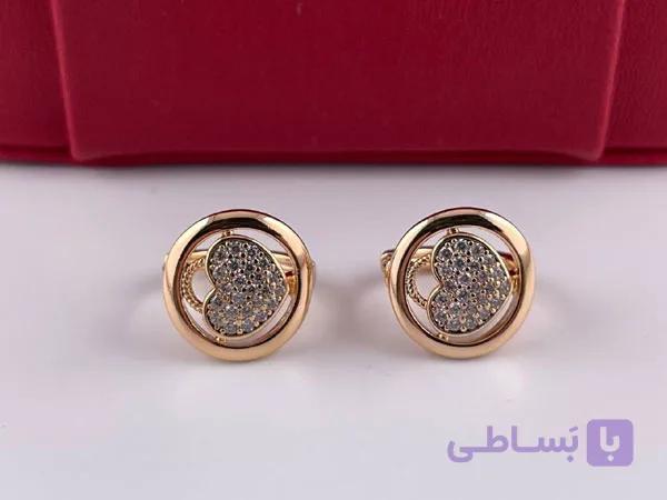گوشواره حلقه ای با قلب پرنگین — تصویر 1