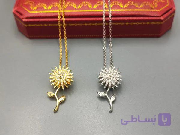 گردنبند گل آفتابگردان در دو رنگ — تصویر 1
