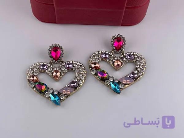 گوشواره قلب پرنگین — تصویر 1