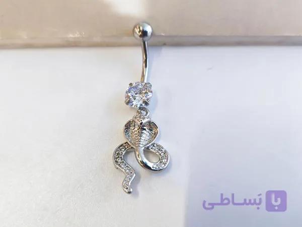 پیرسینگ مار استیل نگینی کد 10908 — تصویر 1