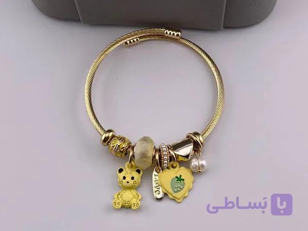 دستبند پاندورا خرس زرد شیک — تصویر 1