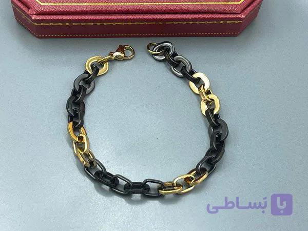 دستبند ورساچه مشکی طلایی — تصویر 1