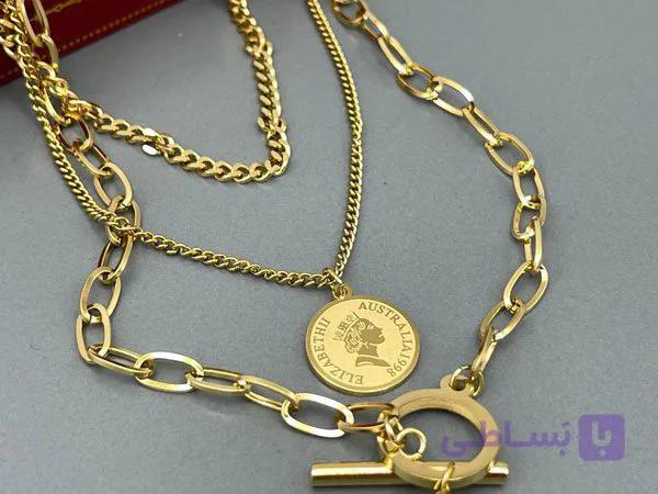 گردنبند سه لاین الیزابت با قفل تی — تصویر 1