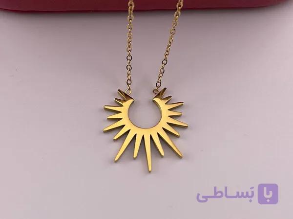 گردنبند زنانه خورشید طلایی — تصویر 1