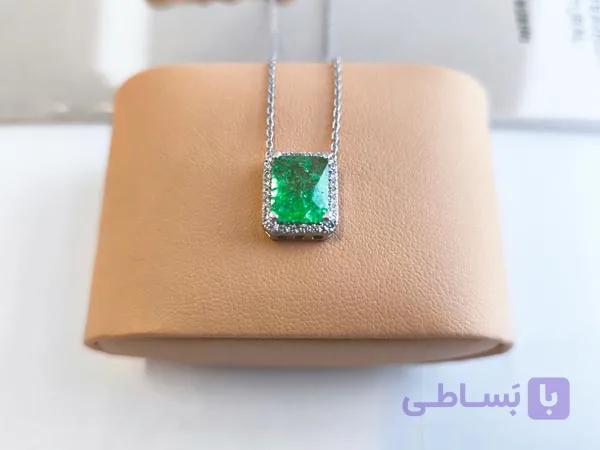 گردنبند نگین سبز دخترانه کد 11017 — تصویر 1