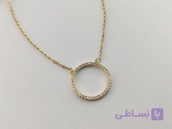 گردنبند دخترانه دایره دور نگین — تصویر 1