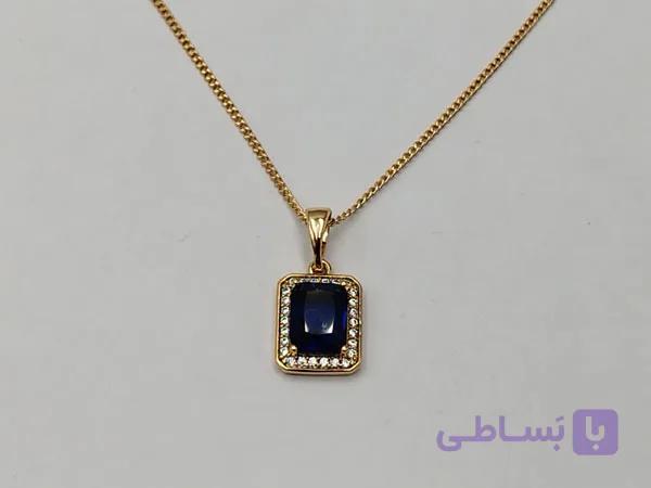 گردنبند ژوپینگ با نگین آبی — تصویر 1